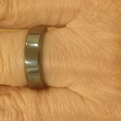 Vintage Nwot Hematite Plain Band Ring Size 8.5