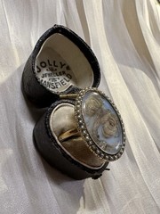 Antique Georgian Prince Of Wales Mourning Ring With Seed Pearls