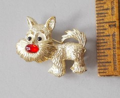 4 FUN DOG BROOCHES 2 SIGNED GERRY’S 2 POODLES & 2 CARTOON-ISH