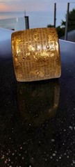 Rare Brigitte Ross Gold Hammered Literary Cuff Bracelet Alfred De Musset French