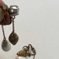 Vintage Gold Tone Faux Pearl Teardrop Earrings Womens Screw Back 2.5 In Jewelry