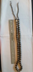 Vintage Silver-Tone and Black Bead Twisty Snake Necklace. 1970s. Statement