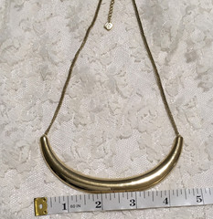 Vintage Banana Republic Chain Necklace Gold Tone Curved Bar Statement Mod