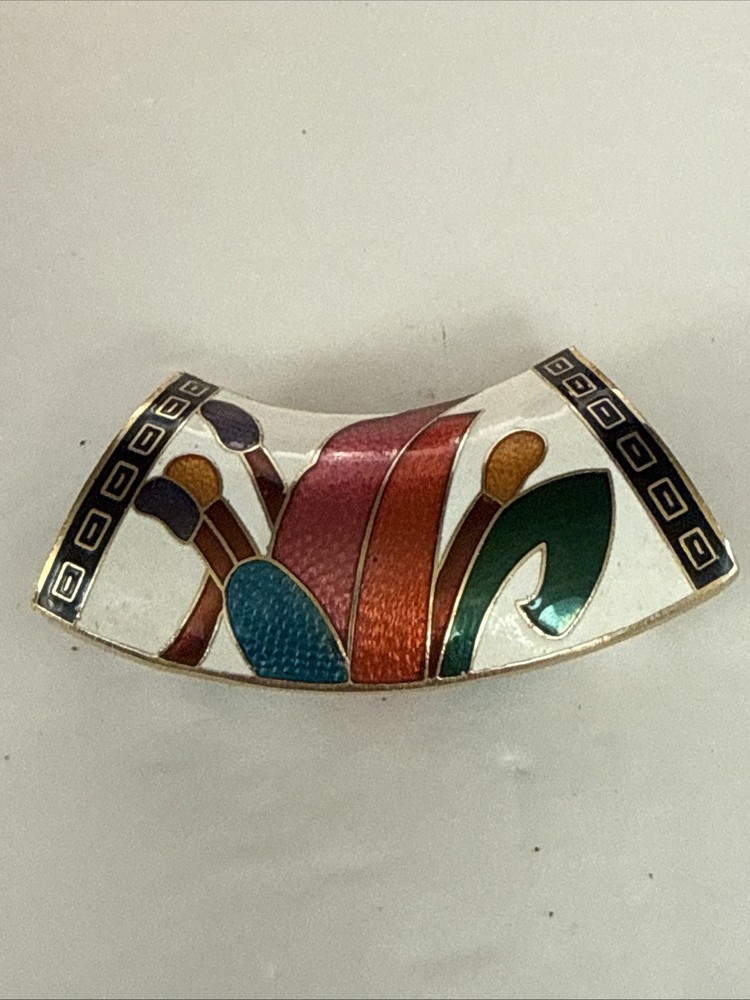 Vintage Cloisonne Enamel Scarf Slide