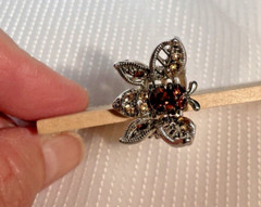 Hair Clip Bronze Swarovski Crystals Silver Bee Barrettes Bridal Statement NEW