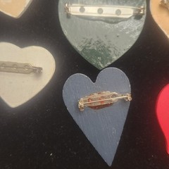 Vintage Heart Brooch Lot Mixed Materials And Styles