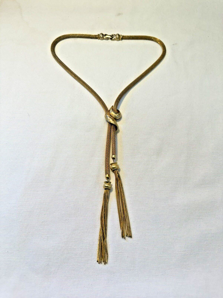 Vintage FRANCOIS Gold Statement Necklace With Tassels