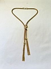Vintage FRANCOIS Gold Statement Necklace With Tassels
