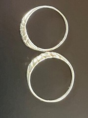 VTG Lot of 2 Handcrafted 925 Silver Stackable Rings Approx Size 7 Detailed 2.27G