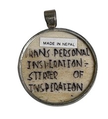 Sterling Silver Nepalese Hand Carved Necklace Pendant Inspiration Symbol