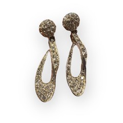 Bogoff Vintage Rhinestone Twist Clip on Earrings