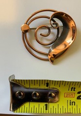 Vtg Solid Copper Jewelry Lot Bell Trading Post Treble Clef Mesh Bracelet 251g