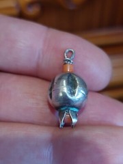 Antique Armenian silver pendant Coral