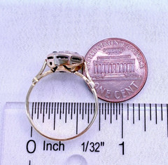 Vintage 18ct Yellow Gold Sapphire Diamond Ring Art Deco Octagonal Size 8