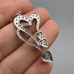 Vintage Pendant Icon Necklace Jewelry Sterling Silver 925 Beautiful Heart 2.44gr