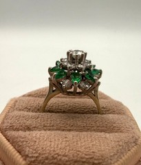 14 Karat White Gold 1.20ctw Emerald & 1.35ctw Diamond Ring