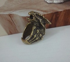 Solid Brass Fierce Dragon Claw Ring 21MM