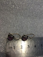 Earrings Vintage Soviet Silver 875 Russian USSR pink corund labr gold plated