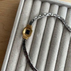 Lanvin Germany Vintage Necklace Gold Tone Octagon Pendant Braided Chain