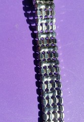 VTG Silvertoned Neck Tie Shaped Necklace Pave Rhinestones 14″ Chain 5.5″Drop