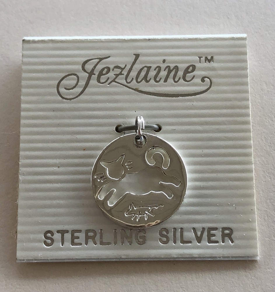Jezlaine Sterling Cat Charm New With Tags