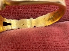 TRUE ANTIQUE VICTORIAN TURQUOISE 14K REAL SOLID YELLOW GOLD GORGEOUS RING S 6.25