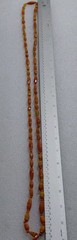 Vintage 1930s Czech or Italian Art Glass Beads 23″ Necklace Yellow Brown Knotted