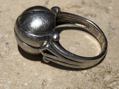 ✨🫧VINTAGE 925 STERLING SILVER MODERNIST Orb Ball STATEMENT Ring | ESTATE 🫧✨