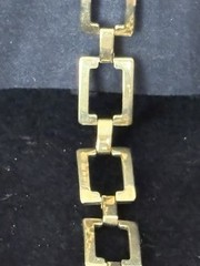 Vintage Unbranded Necklace Distinctive Square Gold Tone Link Design 18 Inches