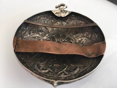 Antique Asian Thailand akha other Tribal Sterling Silver chest ornament plate