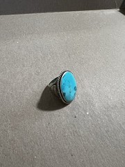 Turquoise Gemstone Vintage Silver 925 BBJ Ring Size 5 1/2 Multi Color Blue Free
