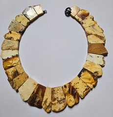 A one-of-a-kind amber necklace made in Estonia in the Amber House