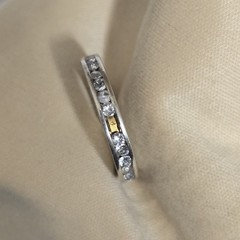 Vintage 1990s 925 Sterling Silver Gold Plated Eternity Band Ring Size 6.25 1.70g