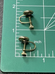 Vintage Textured Small Round Gold Tone Screw Back Earrings