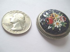 VINTAGE Micro Mosiac / Floral Italian Brooch Pin / beautiful – estate fresh