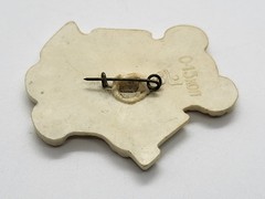 Vintage Child’s Brooch Badge “Hockey Bear” Made in USSR Plastic in 1980s Rare