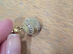 Vintage Y2K Juicy Couture Tennis Ball Charm Gold Tone Rhinestone Charm