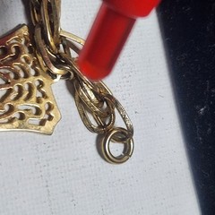 Vintage Gold Tone Chinese Character Charm Bracelet Longevity Fortune Symbols 7″