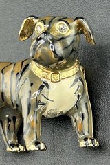 Vintage Erwin Pearl Bulldog Enamel Brooch