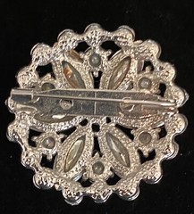 VTG Brooch Aurora Borealis Crystal Rhinestones Starburst Flower statement