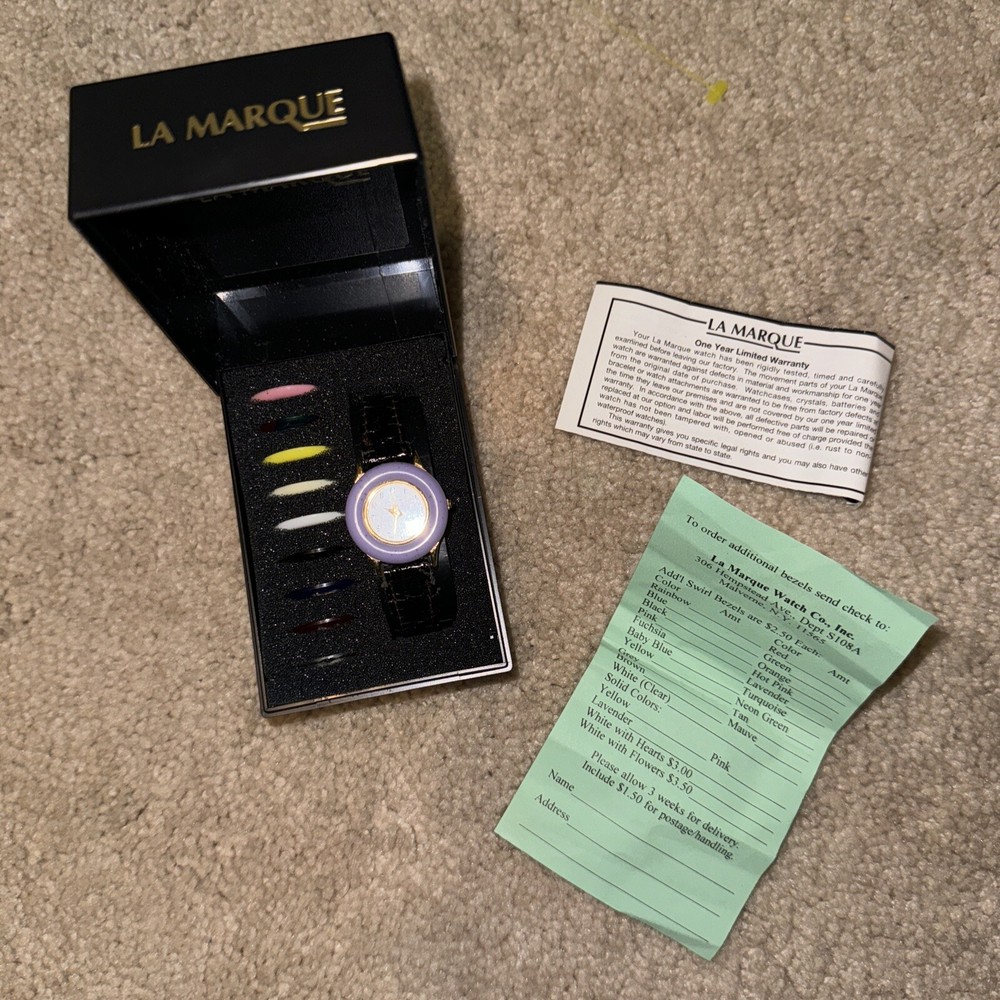 La Marque Interchangeable Watch w/ 10 Different Colors Beautiful New w/papers