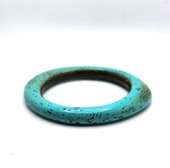 Vintage Angie Gooderham sculptural acrylic resin faux turquoise bangle bracelet