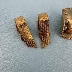 Vintage Designer Clip On Earrings Lot Gold Tone Huggie Climber All Signed