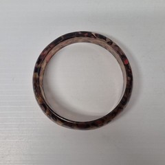 Vtg Chunky Acrylic Lucite Animal Print Glitter Bracelet Asymmetrical Statement