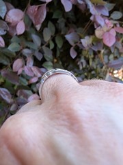 Platinum Antique Vintage Art Deco Diamond Floral Eternity Ring Band 7.5