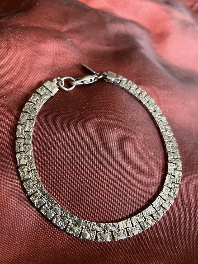 Vintage Silver Plated Nugget Style Bracelet