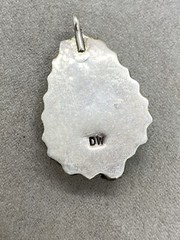 Vintage N.A. DW SIGNED Malachite Sterling Silver Pendant