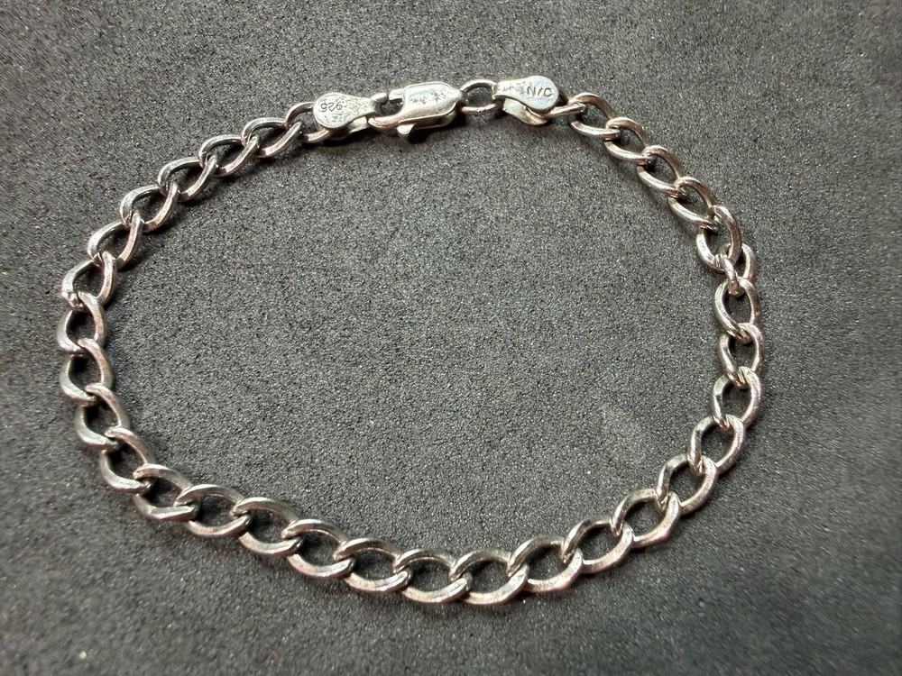 3.83g Vintage Sterling Silver 925 Chain Link Bracelet Lobster Clasp 6.2 in M
