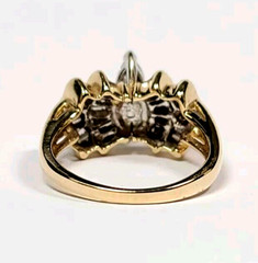 Vintage .80 Carat Diamond Triangular and Baguette Engagement Ring Size 5.25