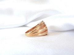 Sterling Silver 925 Gold on Natural Irradiated Morganite Ring Size 9